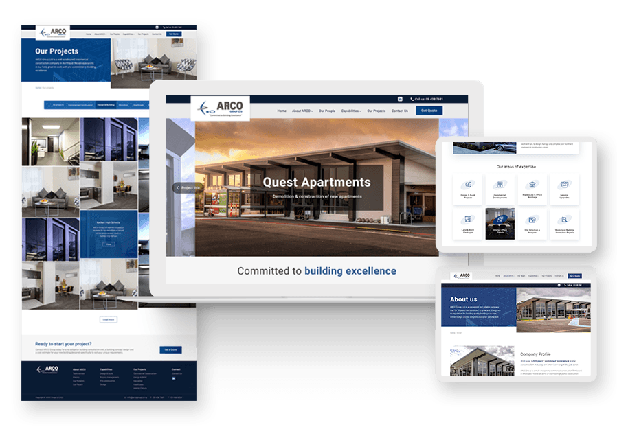 Fizerbulaton created the website for construction company ARCO to present their services